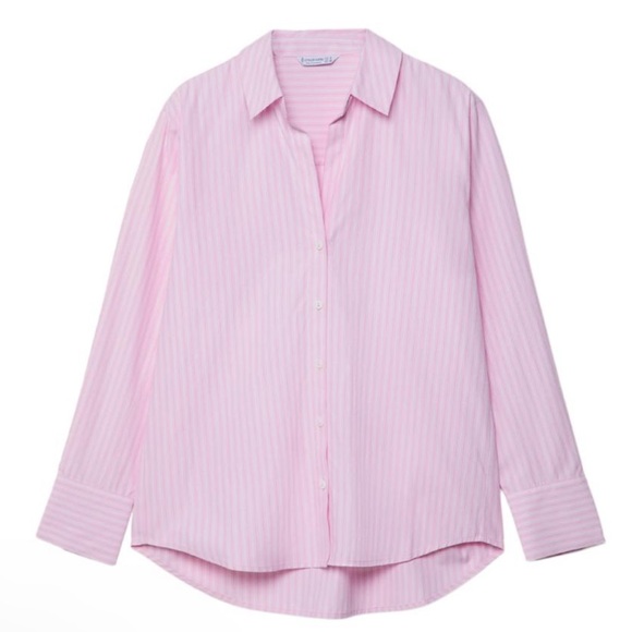 🩷Pink Striped Button-Up Shirt. - Picture 1 of 5